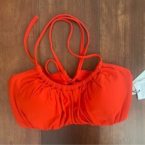 🔥 CALIA Scrunched Tie Back Bikini Top Fresh Red S NWT UPF 50+